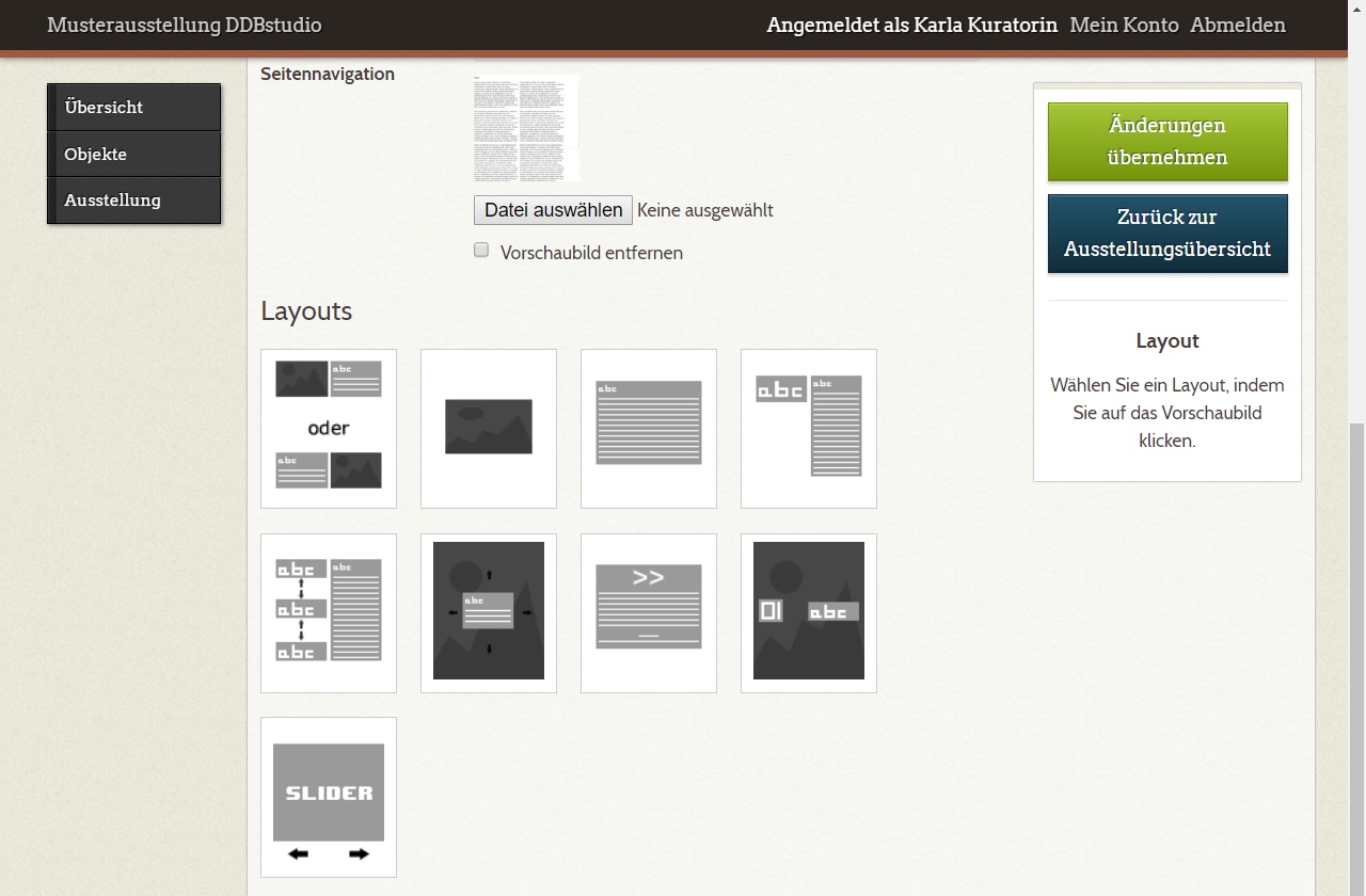 Abb. C.2-3 – Auswahl eines Layouts