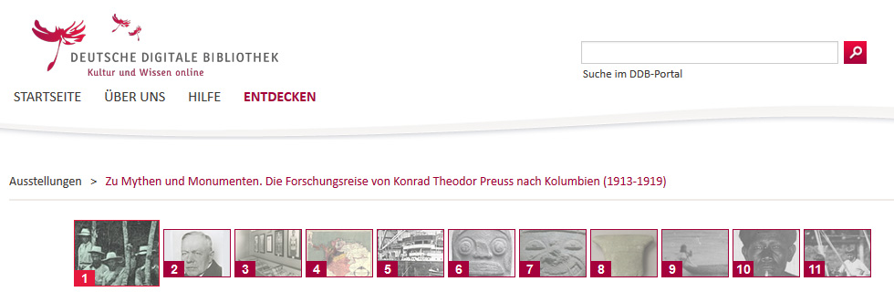Abb. B.3.2 Der Ausstellungstitel in der Breadcrumb-Navigation; <a href="http://ausstellungen.deutsche-digitale-bibliothek.de/preuss/" title="Link zur Ausstellung, aus der der Screenshot entnommen wurde" target="_blank">Quelle Screenshot</a>